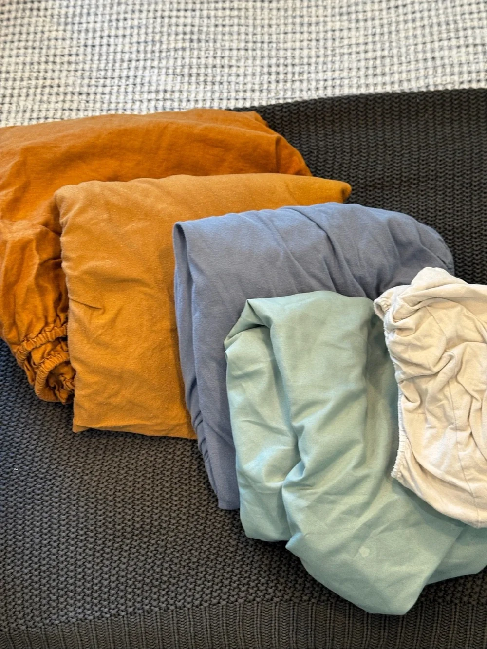 Mixed Fitted Sheets & Bedding Set - Neutral and Blue Tones